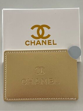 Authentic Chanel Beauté Mirror & Cardholder Case Gold Color Gift With Purchase
